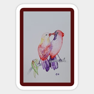 Finches Design, bird art, small cute birds Sticker